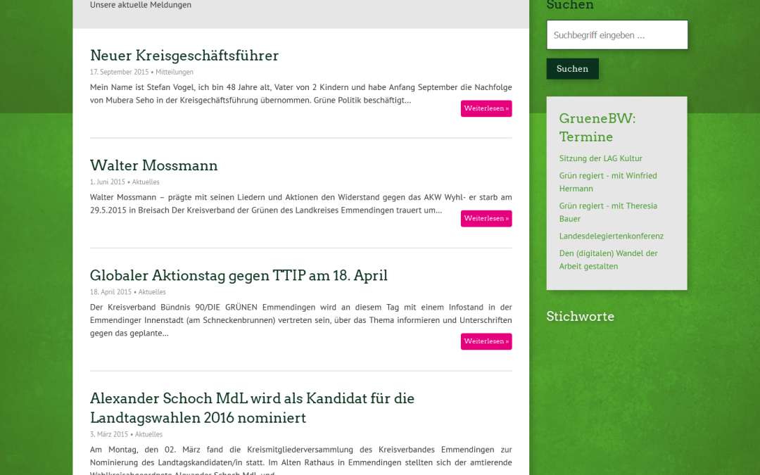 Homepage der Grünen im Kreis Emmendingen